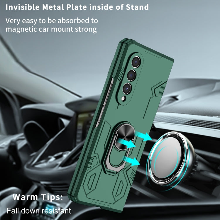 For Samsung Galaxy Z Fold4 Matte UV Shockproof Phone Case(Dark Green) by buy2fix