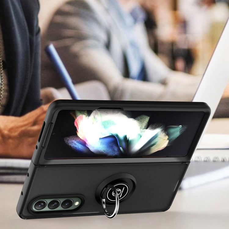 For Samsung Galaxy Z Fold4 Q Shadow 1 Series TPU + PC Holder Phone Case(Black) by buy2fix
