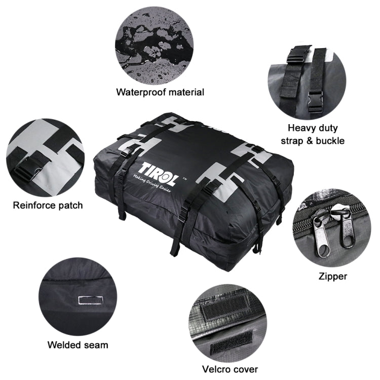 TIROL T24528 15 Cubic Foot Car Universal Rainproof Roof Luggage Outdoor Camper Roof Bag - Roof Racks by buy2fix | Online Shopping UK | buy2fix