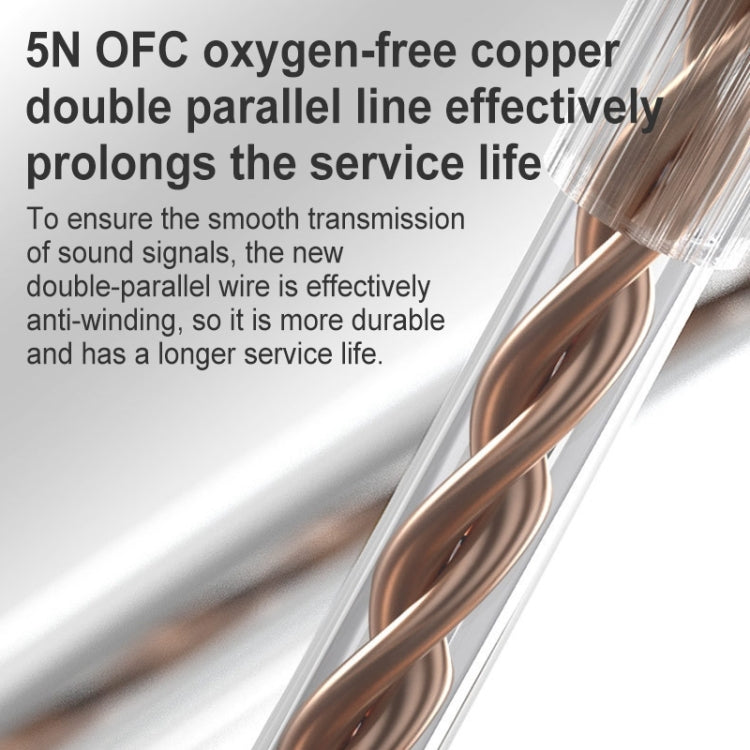 KZ-EDX PRO 1.25m Dynamic HiFi In-Ear Sports Music Headphones, Style:Without Microphone(Transparent Black) by KZ