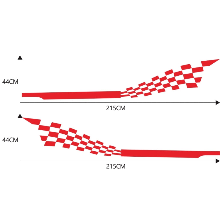 2 PCS/Set D-944 Striped Plaid Pattern Car Modified Decorative Sticker(Red) - Decorative Sticker by buy2fix | Online Shopping UK | buy2fix