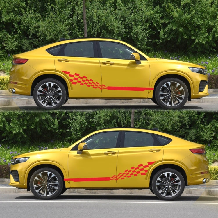 2 PCS/Set D-944 Striped Plaid Pattern Car Modified Decorative Sticker(Red) - Decorative Sticker by buy2fix | Online Shopping UK | buy2fix