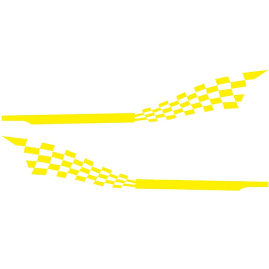 2 PCS/Set D-944 Striped Plaid Pattern Car Modified Decorative Sticker(Yellow) by buy2fix