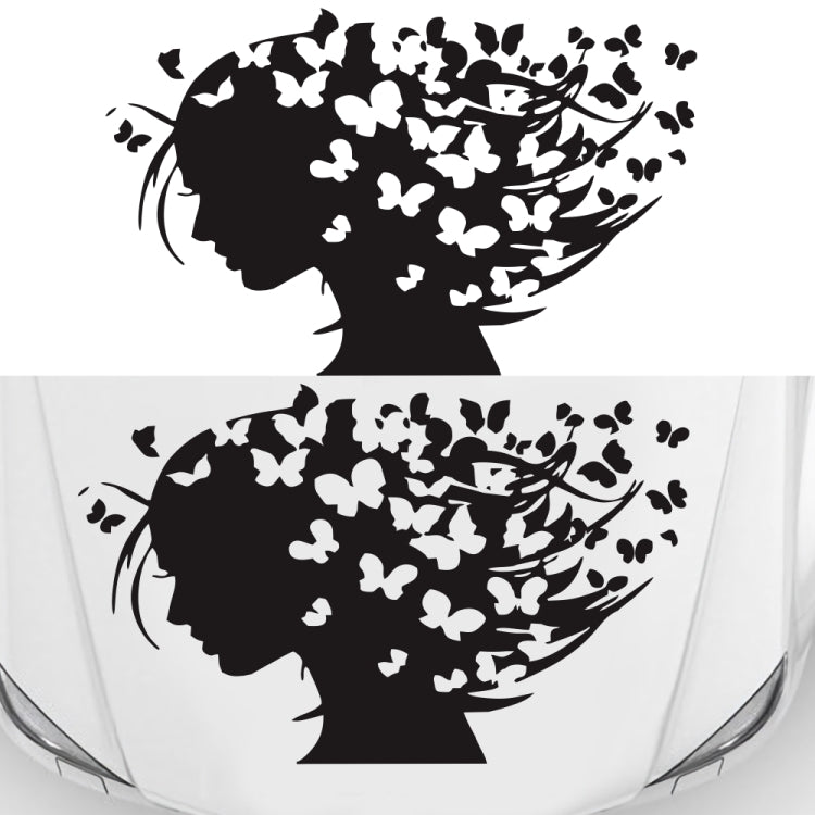 D-956 Butterfly Girl Pattern Car Modified Decorative Sticker(Black) - Decorative Sticker by buy2fix | Online Shopping UK | buy2fix