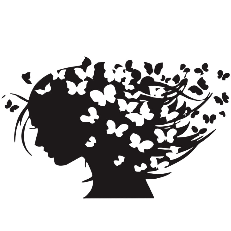 D-956 Butterfly Girl Pattern Car Modified Decorative Sticker(Black) - Decorative Sticker by buy2fix | Online Shopping UK | buy2fix