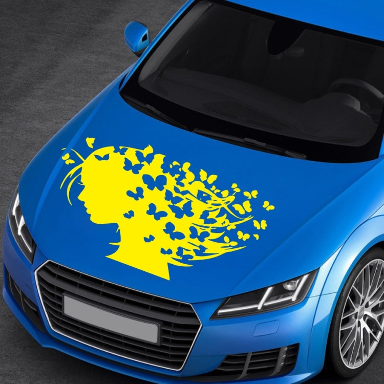D-956 Butterfly Girl Pattern Car Modified Decorative Sticker(Yellow) - Decorative Sticker by buy2fix | Online Shopping UK | buy2fix