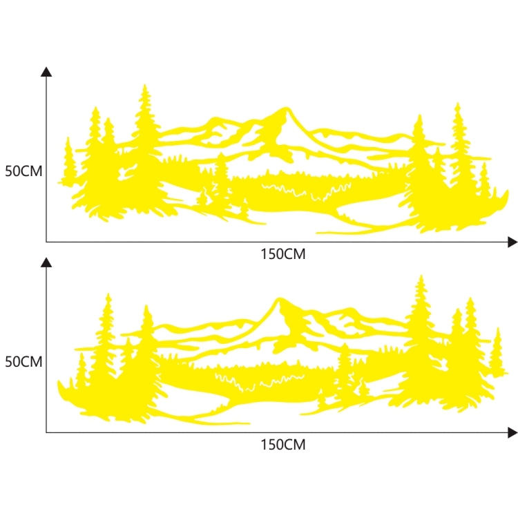 2 PCS/Set D-957 Mountains Pattern Car Modified Decorative Sticker(Yellow) - Decorative Sticker by buy2fix | Online Shopping UK | buy2fix