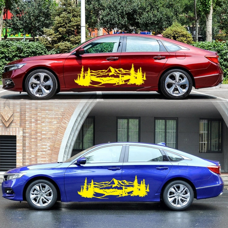 2 PCS/Set D-957 Mountains Pattern Car Modified Decorative Sticker(Yellow) - Decorative Sticker by buy2fix | Online Shopping UK | buy2fix