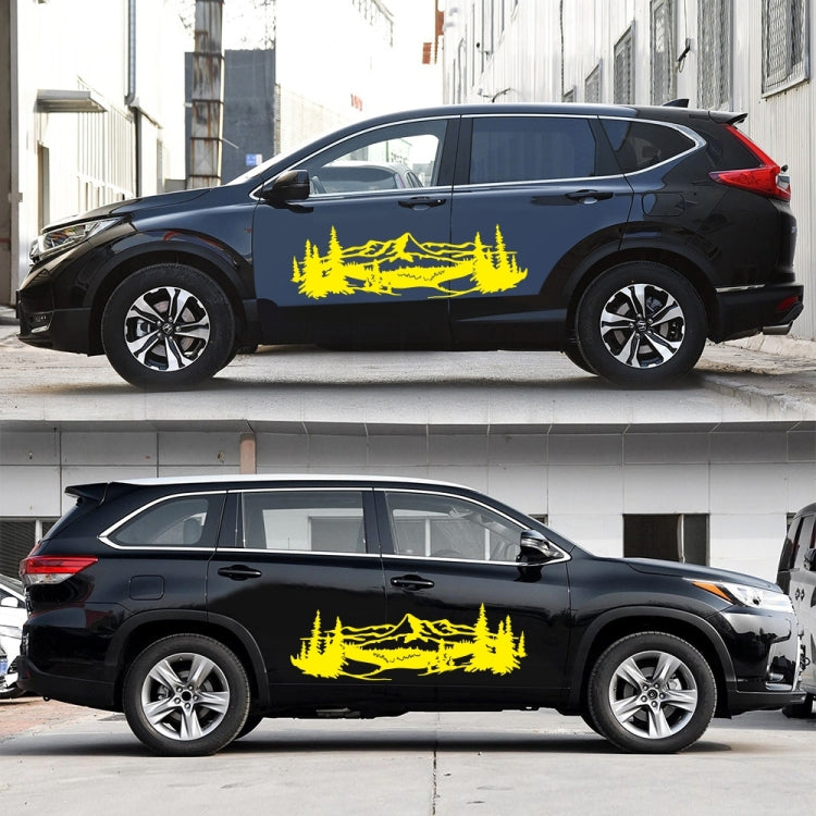 2 PCS/Set D-957 Mountains Pattern Car Modified Decorative Sticker(Yellow) - Decorative Sticker by buy2fix | Online Shopping UK | buy2fix