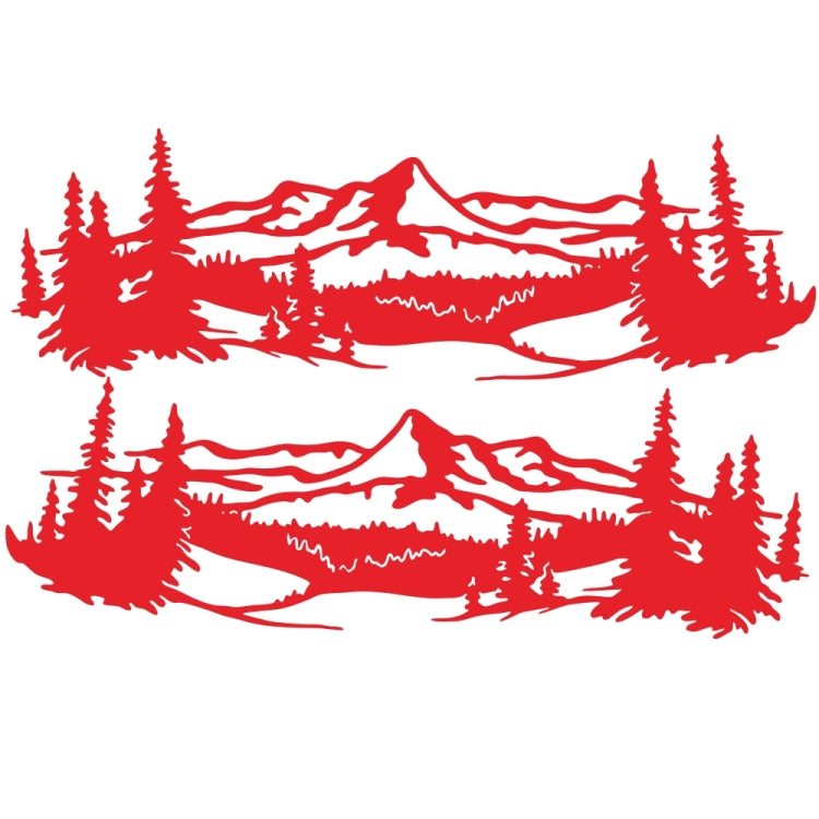 2 PCS/Set D-957 Mountains Pattern Car Modified Decorative Sticker(Red) - Decorative Sticker by buy2fix | Online Shopping UK | buy2fix