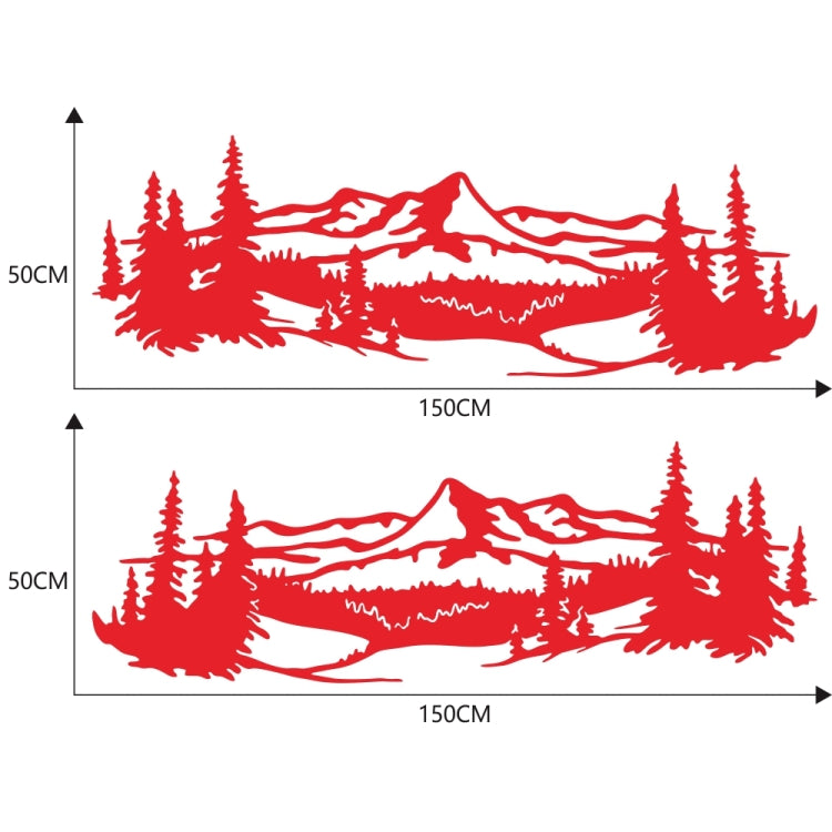 2 PCS/Set D-957 Mountains Pattern Car Modified Decorative Sticker(Red) - Decorative Sticker by buy2fix | Online Shopping UK | buy2fix