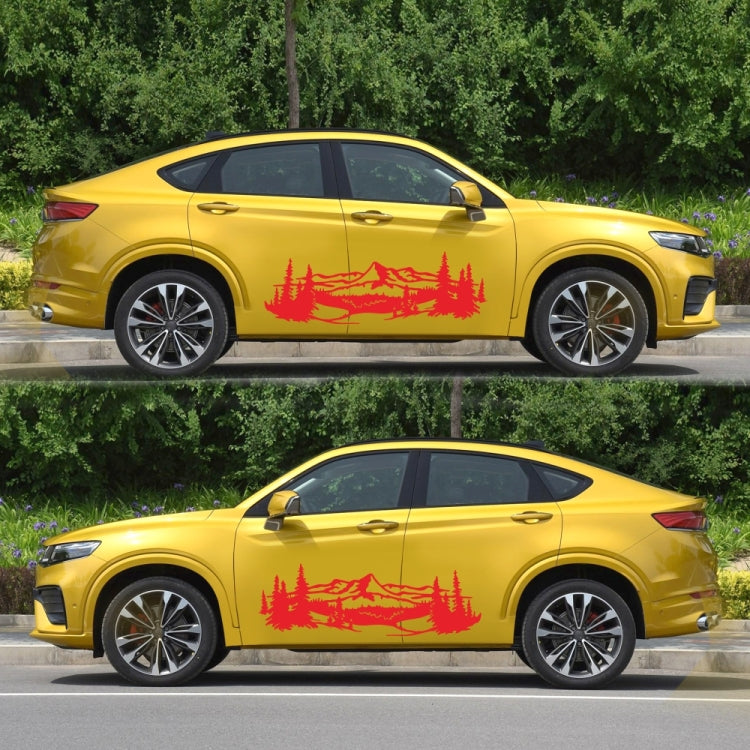 2 PCS/Set D-957 Mountains Pattern Car Modified Decorative Sticker(Red) - Decorative Sticker by buy2fix | Online Shopping UK | buy2fix