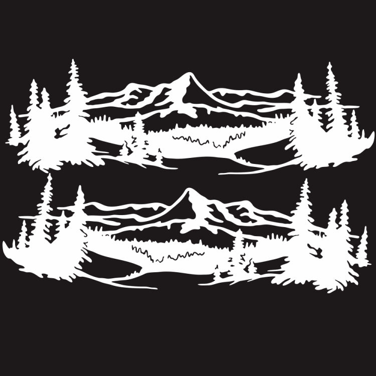 2 PCS/Set D-957 Mountains Pattern Car Modified Decorative Sticker(White) - Decorative Sticker by buy2fix | Online Shopping UK | buy2fix
