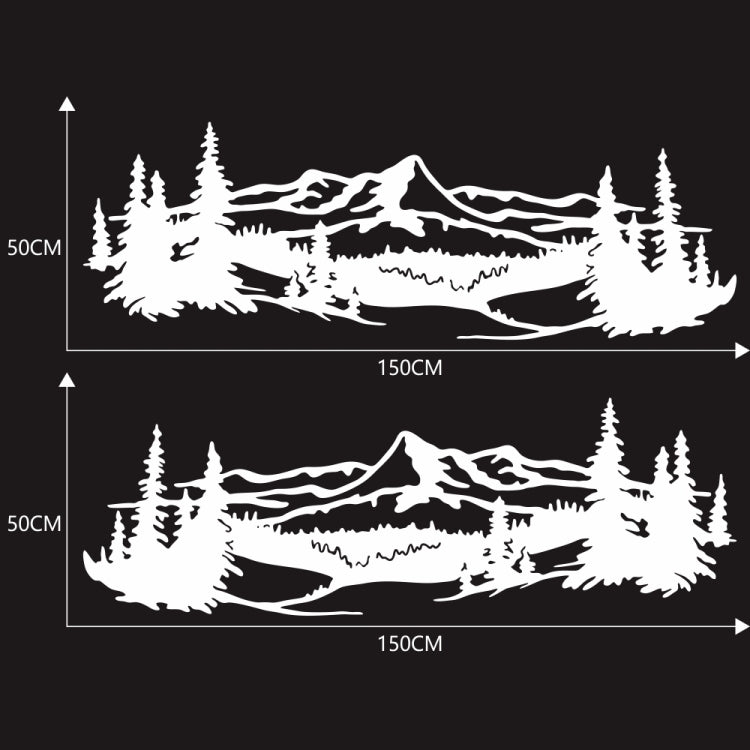 2 PCS/Set D-957 Mountains Pattern Car Modified Decorative Sticker(White) - Decorative Sticker by buy2fix | Online Shopping UK | buy2fix