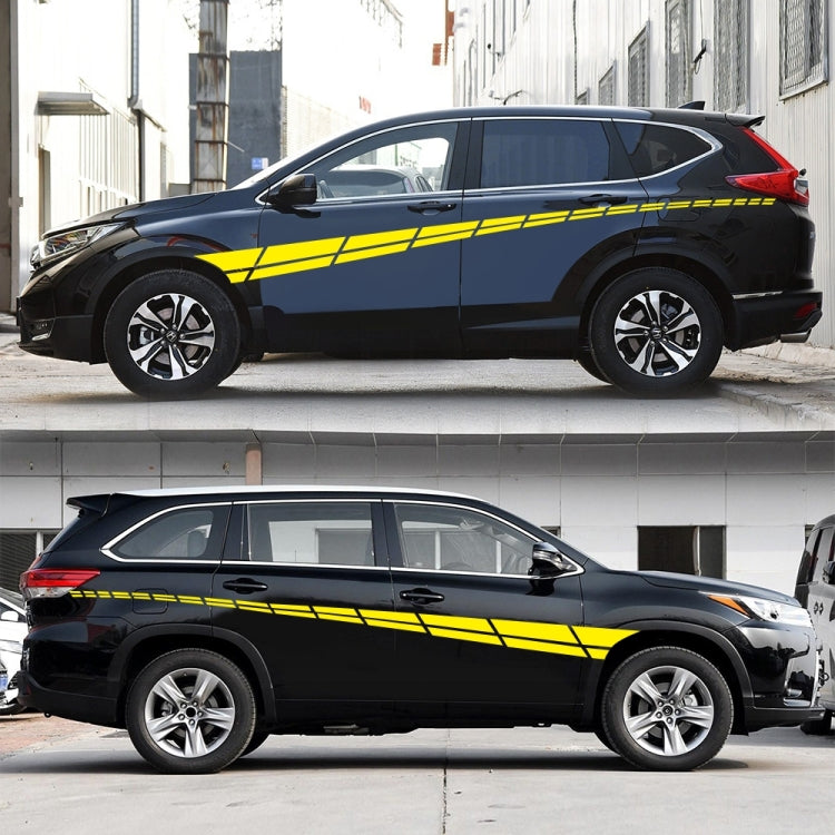 2 PCS/Set D-961 Checkered Flag Pattern Car Modified Decorative Sticker(Yellow) by buy2fix