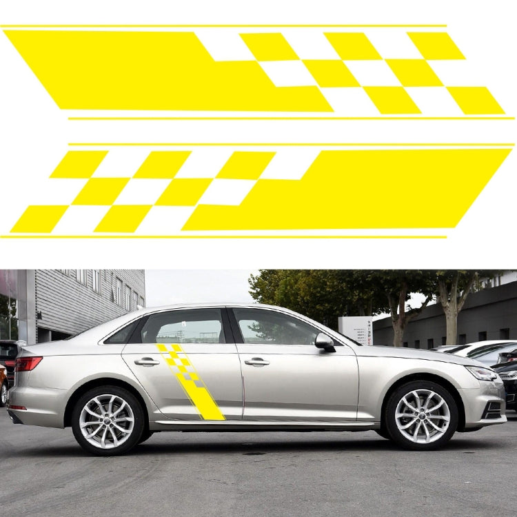 2 PCS/Set D-962 Checkered Flag Pattern Car Modified Decorative Sticker(Yellow) - Decorative Sticker by buy2fix | Online Shopping UK | buy2fix