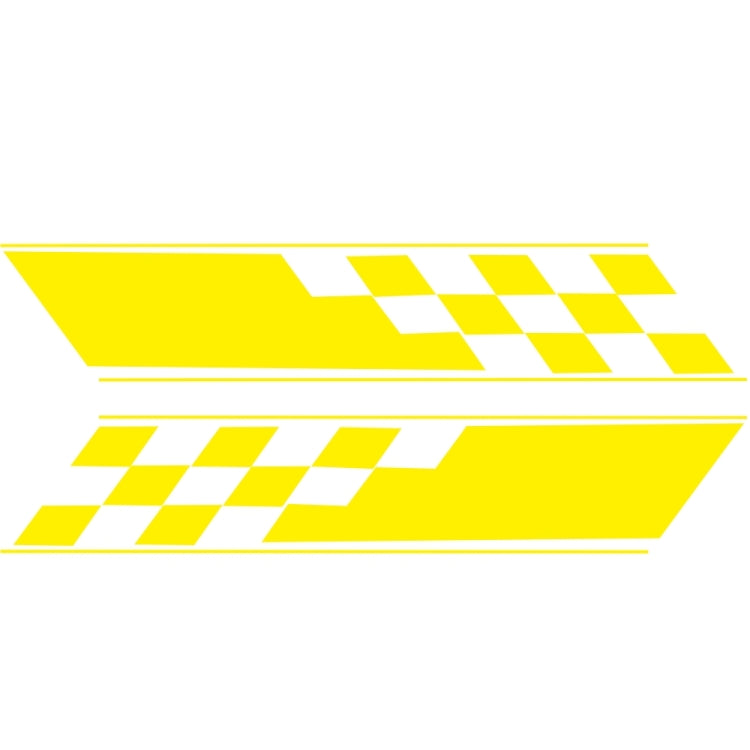 2 PCS/Set D-962 Checkered Flag Pattern Car Modified Decorative Sticker(Yellow) - Decorative Sticker by buy2fix | Online Shopping UK | buy2fix