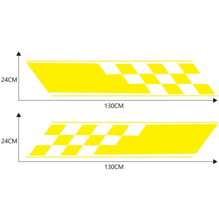 2 PCS/Set D-962 Checkered Flag Pattern Car Modified Decorative Sticker(Yellow) - Decorative Sticker by buy2fix | Online Shopping UK | buy2fix