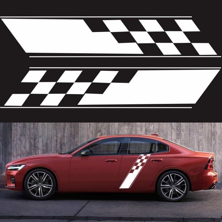 2 PCS/Set D-962 Checkered Flag Pattern Car Modified Decorative Sticker(White) - Decorative Sticker by buy2fix | Online Shopping UK | buy2fix