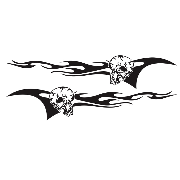2 PCS/Set D-964 Skull Flame Pattern Car Modified Decorative Sticker(Black) - Decorative Sticker by buy2fix | Online Shopping UK | buy2fix