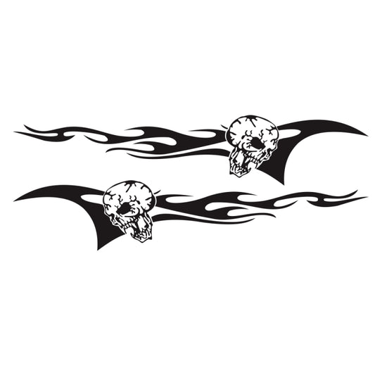 2 PCS/Set D-964 Skull Flame Pattern Car Modified Decorative Sticker(Black) by buy2fix