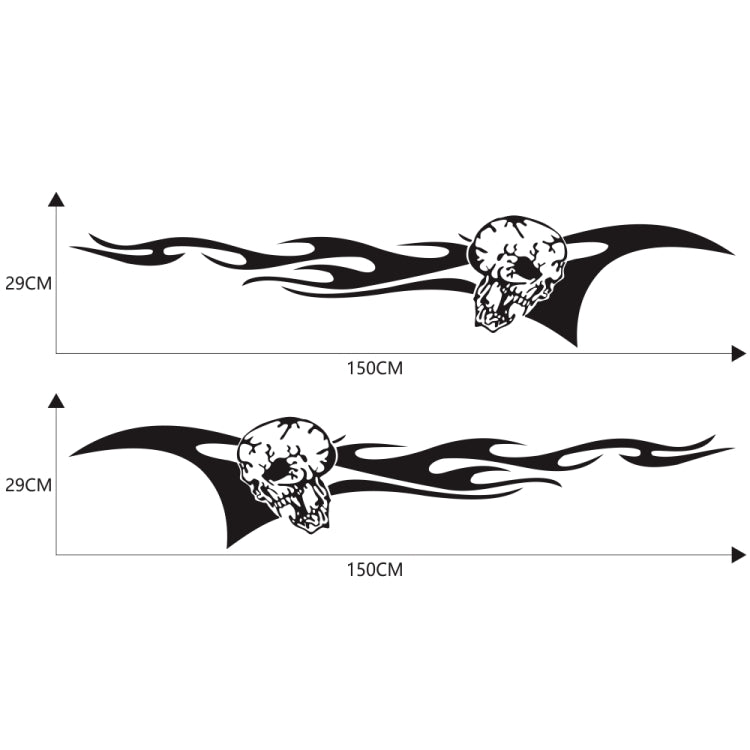 2 PCS/Set D-964 Skull Flame Pattern Car Modified Decorative Sticker(Black) - Decorative Sticker by buy2fix | Online Shopping UK | buy2fix