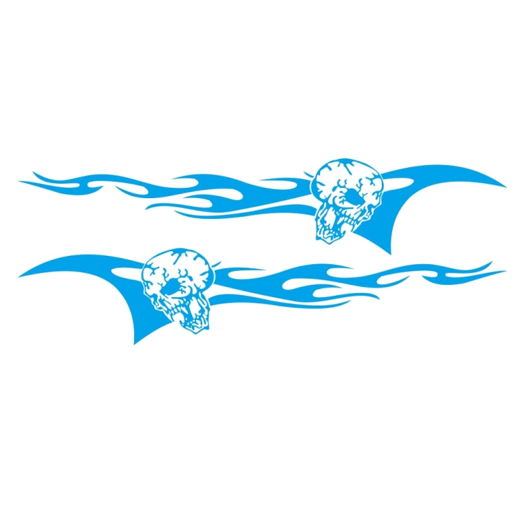 2 PCS/Set D-964 Skull Flame Pattern Car Modified Decorative Sticker(Blue) - Decorative Sticker by buy2fix | Online Shopping UK | buy2fix