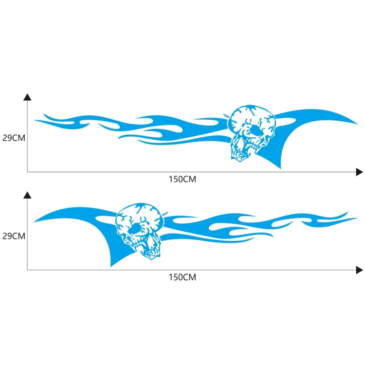 2 PCS/Set D-964 Skull Flame Pattern Car Modified Decorative Sticker(Blue) - Decorative Sticker by buy2fix | Online Shopping UK | buy2fix