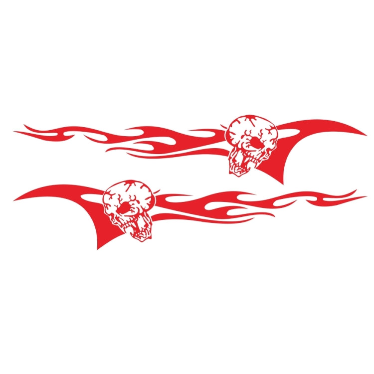 2 PCS/Set D-964 Skull Flame Pattern Car Modified Decorative Sticker(Red) - Decorative Sticker by buy2fix | Online Shopping UK | buy2fix