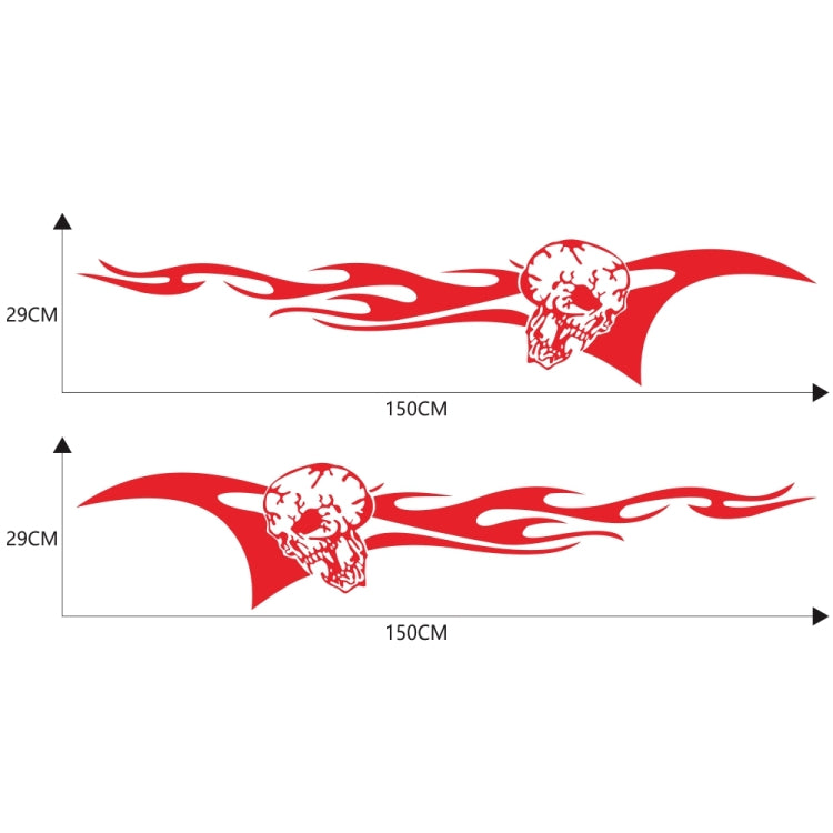 2 PCS/Set D-964 Skull Flame Pattern Car Modified Decorative Sticker(Red) - Decorative Sticker by buy2fix | Online Shopping UK | buy2fix