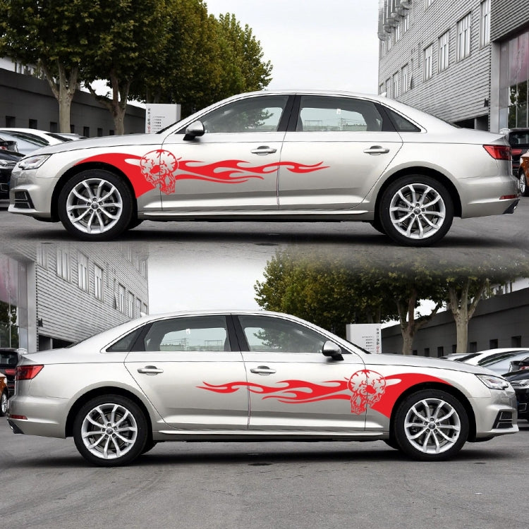 2 PCS/Set D-964 Skull Flame Pattern Car Modified Decorative Sticker(Red) - Decorative Sticker by buy2fix | Online Shopping UK | buy2fix