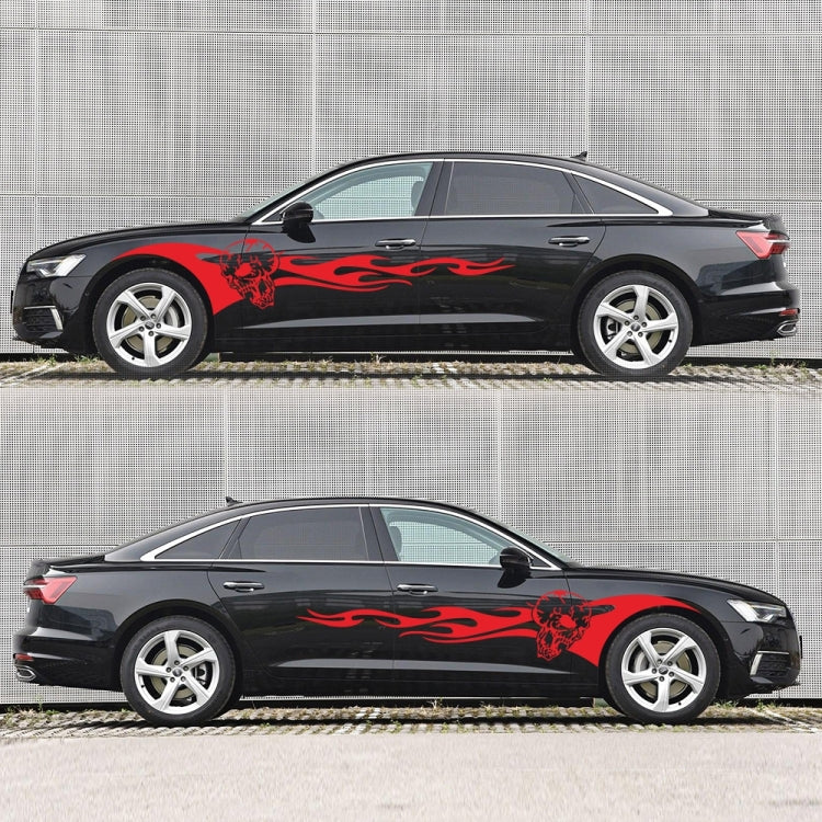 2 PCS/Set D-964 Skull Flame Pattern Car Modified Decorative Sticker(Red) - Decorative Sticker by buy2fix | Online Shopping UK | buy2fix