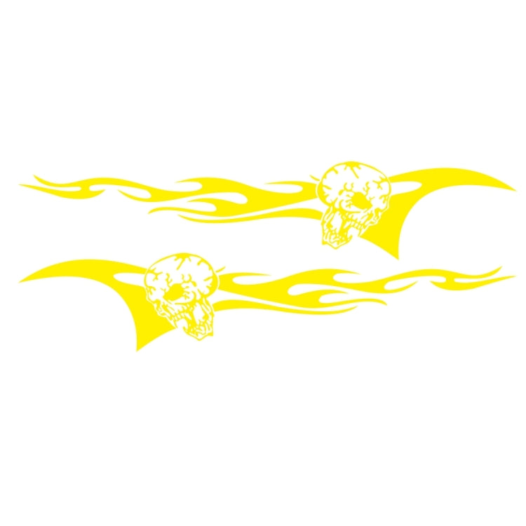2 PCS/Set D-964 Skull Flame Pattern Car Modified Decorative Sticker(Yellow) - Decorative Sticker by buy2fix | Online Shopping UK | buy2fix