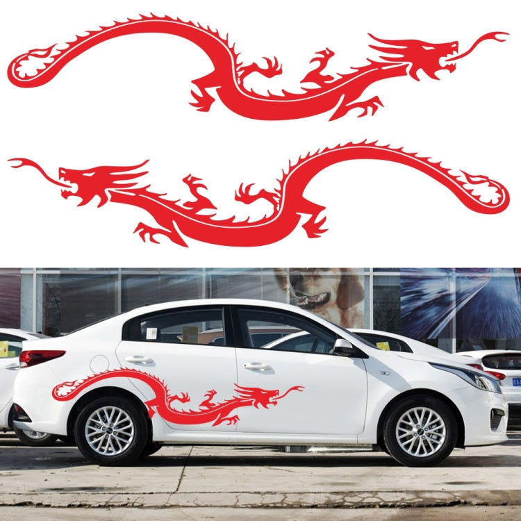 2 PCS/Set D-965 Dragon Pattern Car Modified Decorative Sticker(Red) - Decorative Sticker by buy2fix | Online Shopping UK | buy2fix