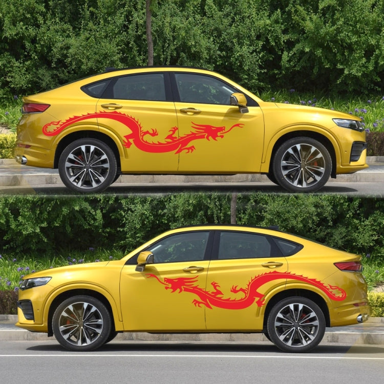 2 PCS/Set D-965 Dragon Pattern Car Modified Decorative Sticker(Red) - Decorative Sticker by buy2fix | Online Shopping UK | buy2fix