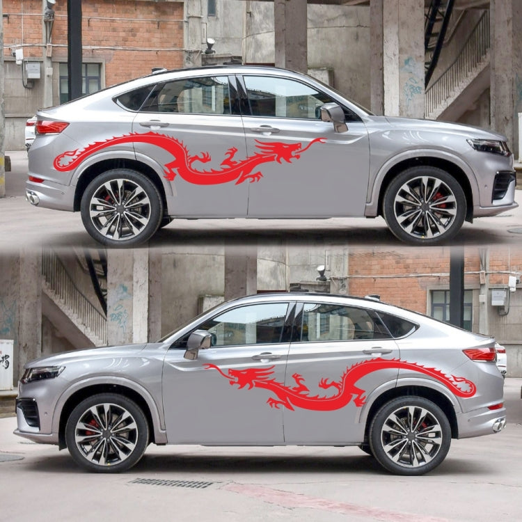 2 PCS/Set D-965 Dragon Pattern Car Modified Decorative Sticker(Red) - Decorative Sticker by buy2fix | Online Shopping UK | buy2fix