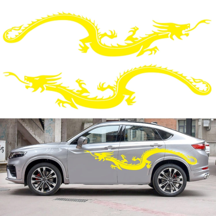 2 PCS/Set D-965 Dragon Pattern Car Modified Decorative Sticker(Yellow) - Decorative Sticker by buy2fix | Online Shopping UK | buy2fix