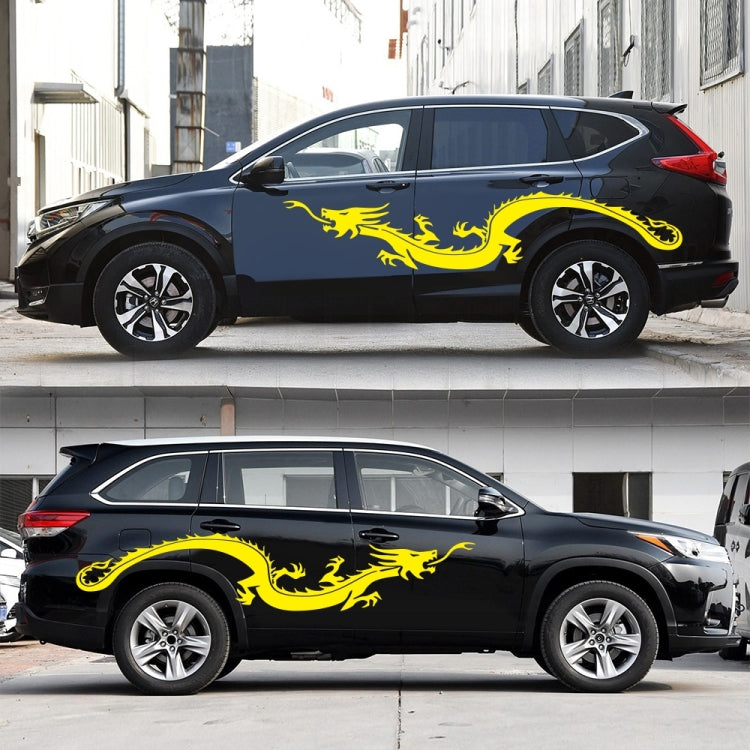 2 PCS/Set D-965 Dragon Pattern Car Modified Decorative Sticker(Yellow) - Decorative Sticker by buy2fix | Online Shopping UK | buy2fix