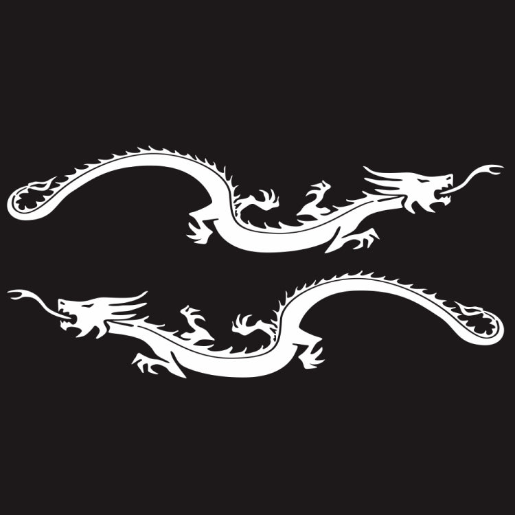 2 PCS/Set D-965 Dragon Pattern Car Modified Decorative Sticker(White) - Decorative Sticker by buy2fix | Online Shopping UK | buy2fix