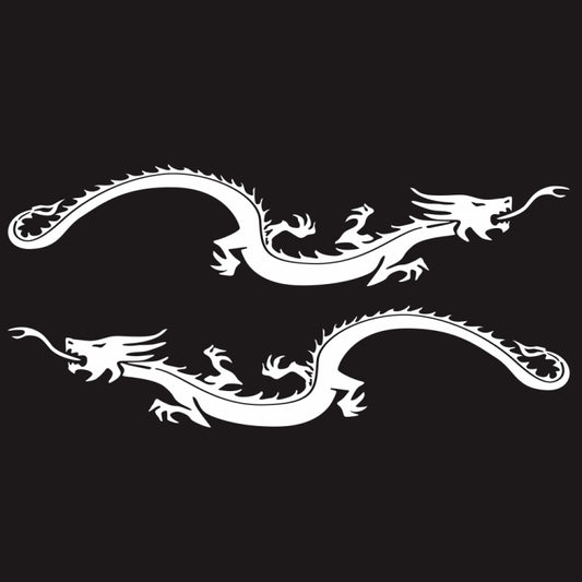2 PCS/Set D-965 Dragon Pattern Car Modified Decorative Sticker(White) by buy2fix