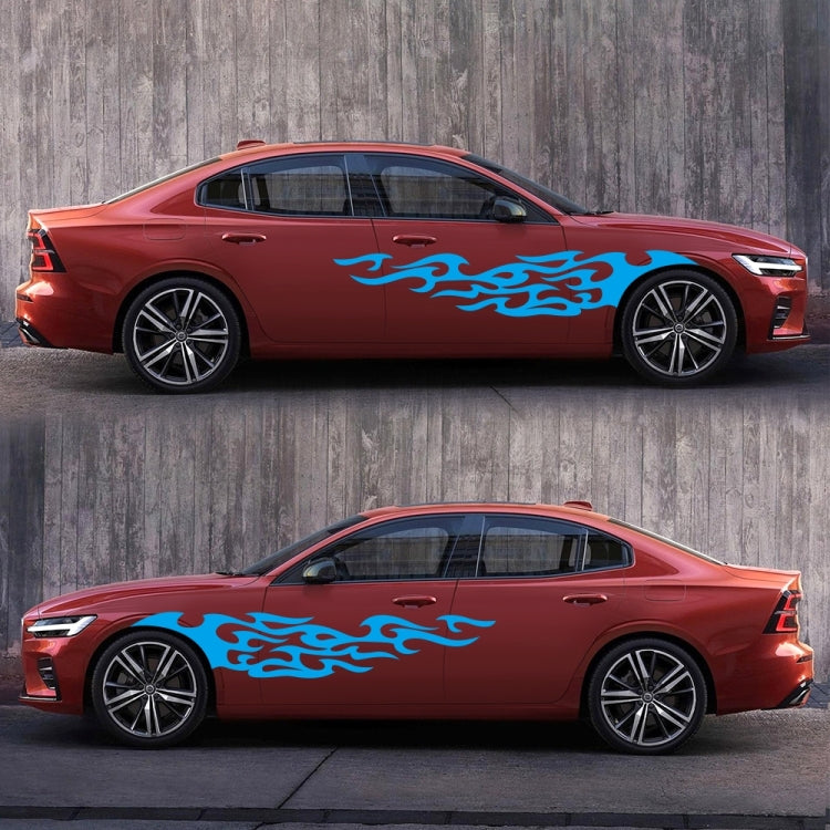 2 PCS/Set D-969 Flame Pattern Car Modified Decorative Sticker(Blue) - Decorative Sticker by buy2fix | Online Shopping UK | buy2fix