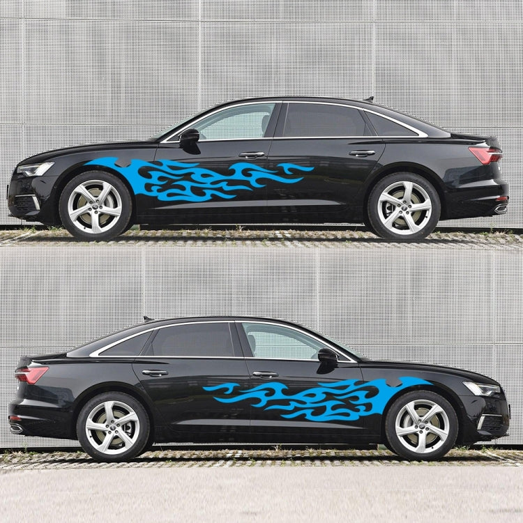 2 PCS/Set D-969 Flame Pattern Car Modified Decorative Sticker(Blue) - Decorative Sticker by buy2fix | Online Shopping UK | buy2fix