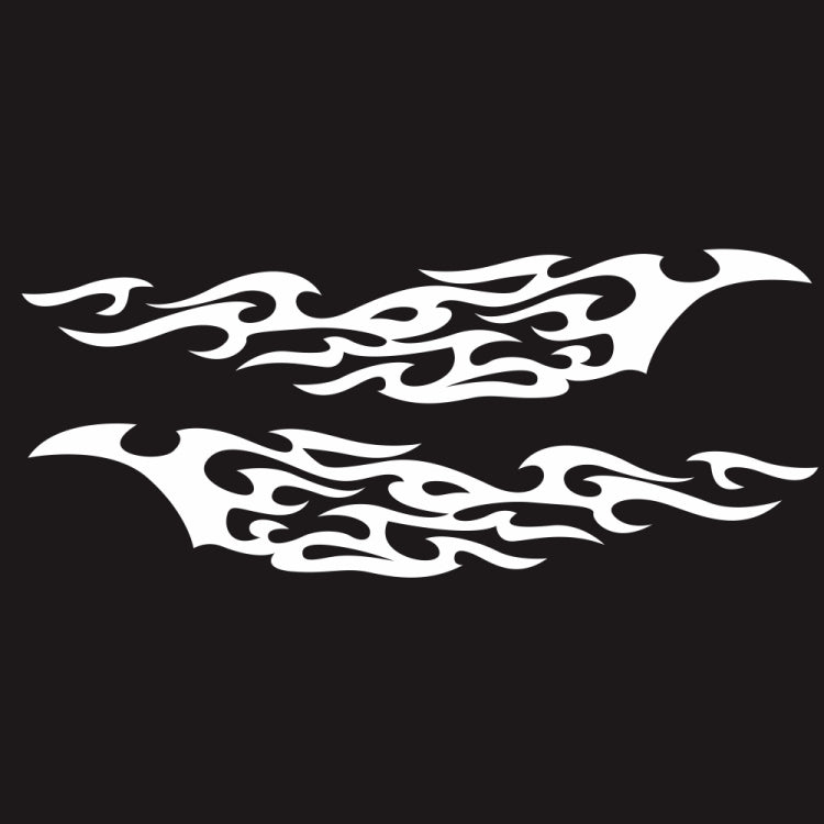 2 PCS/Set D-969 Flame Pattern Car Modified Decorative Sticker(White) - Decorative Sticker by buy2fix | Online Shopping UK | buy2fix