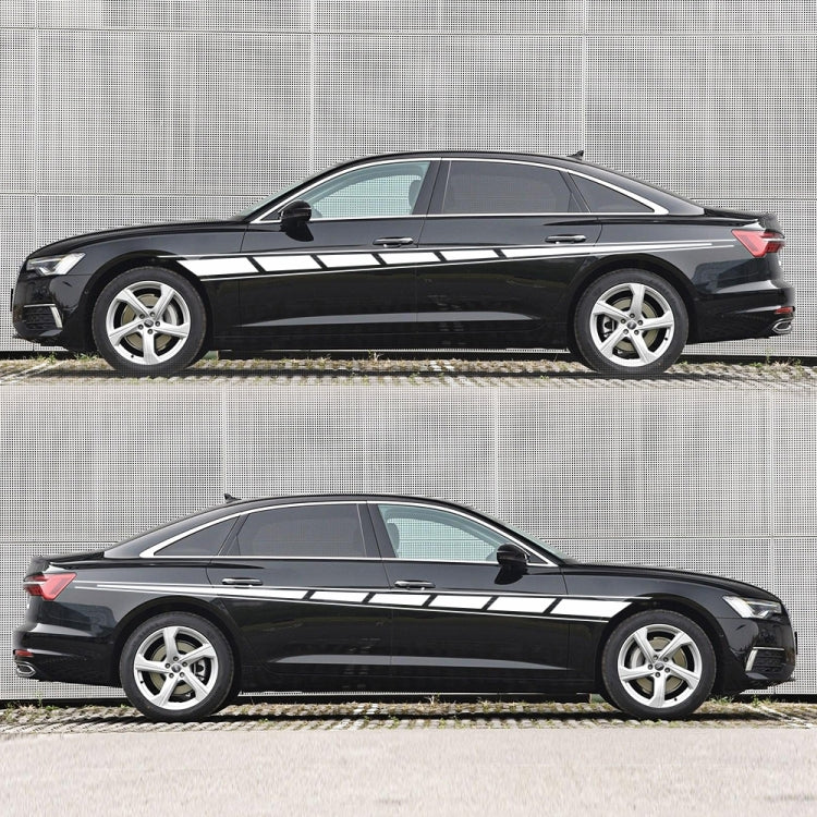 2 PCS/Set D-970 Checkered Flag Pattern Car Modified Decorative Sticker(White) by buy2fix