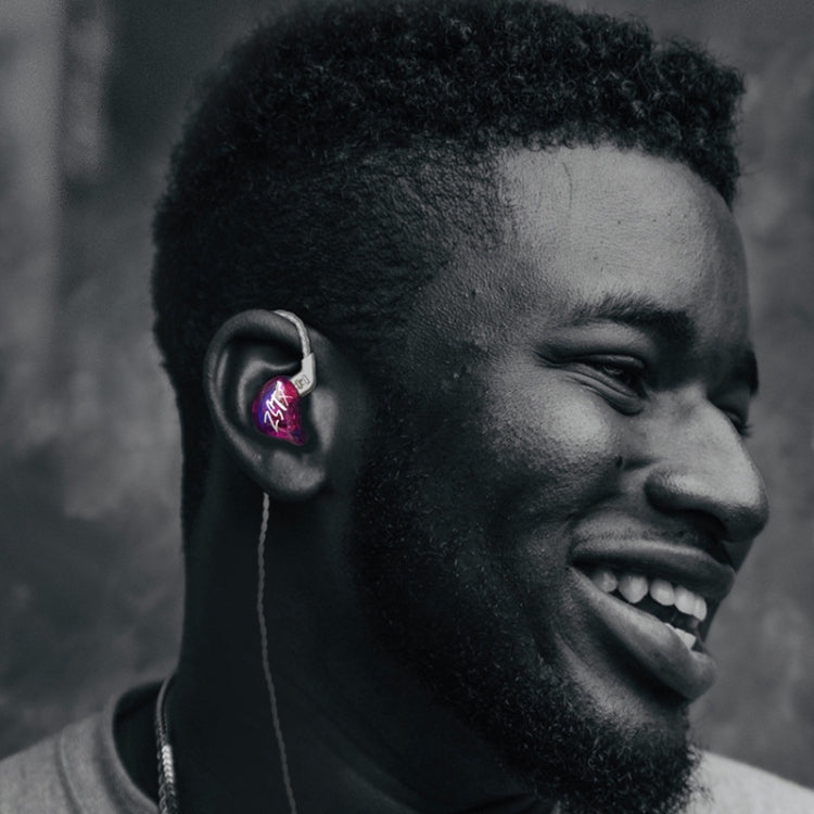 KZ-ZST X 1.25m Ring Iron Hybrid Driver In-Ear Noise Cancelling Earphone, Style:Without Microphone(Hyun Cyan) by KZ