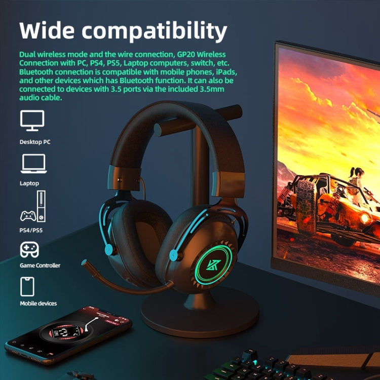 KZ-GP20 Bluetooth/2.4G Dual Mode Gaming RGB Lighting Headphones(Black) - Headset & Headphone by KZ | Online Shopping UK | buy2fix