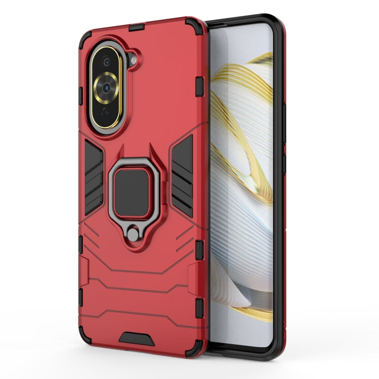 For Huawei Nova 10 Pro 4G Shockproof PC + TPU Protective Phone Case with Magnetic Ring Holder(Red) - Huawei Cases by buy2fix | Online Shopping UK | buy2fix