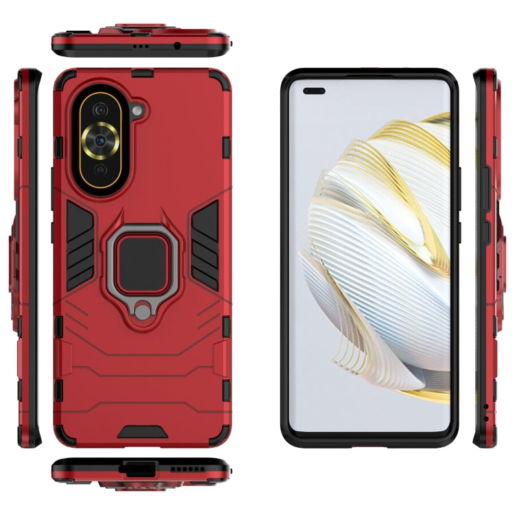 For Huawei Nova 10 Pro 4G Shockproof PC + TPU Protective Phone Case with Magnetic Ring Holder(Red) - Huawei Cases by buy2fix | Online Shopping UK | buy2fix