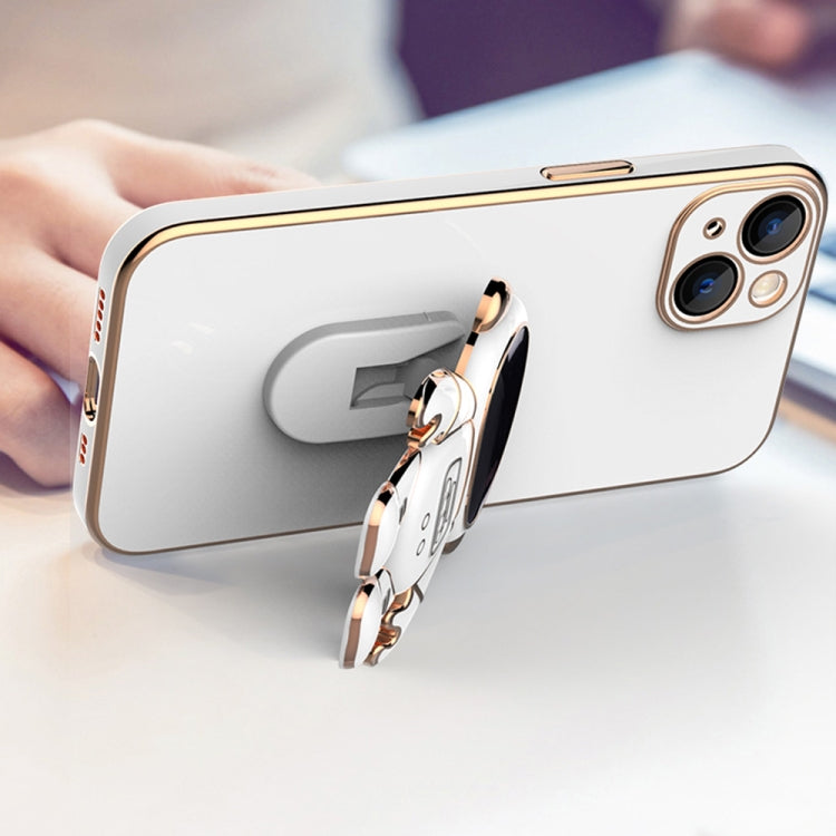 For iPhone 11 Plating Astronaut Holder Phone Case (Matcha Green) - iPhone 11 Cases by buy2fix | Online Shopping UK | buy2fix