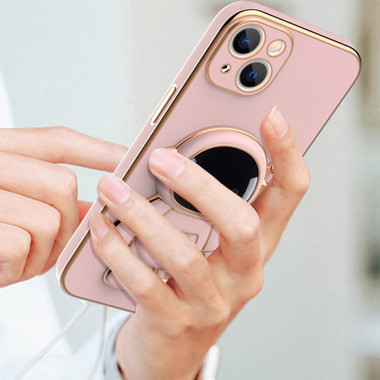 For iPhone 11 Plating Astronaut Holder Phone Case (Matcha Green) - iPhone 11 Cases by buy2fix | Online Shopping UK | buy2fix